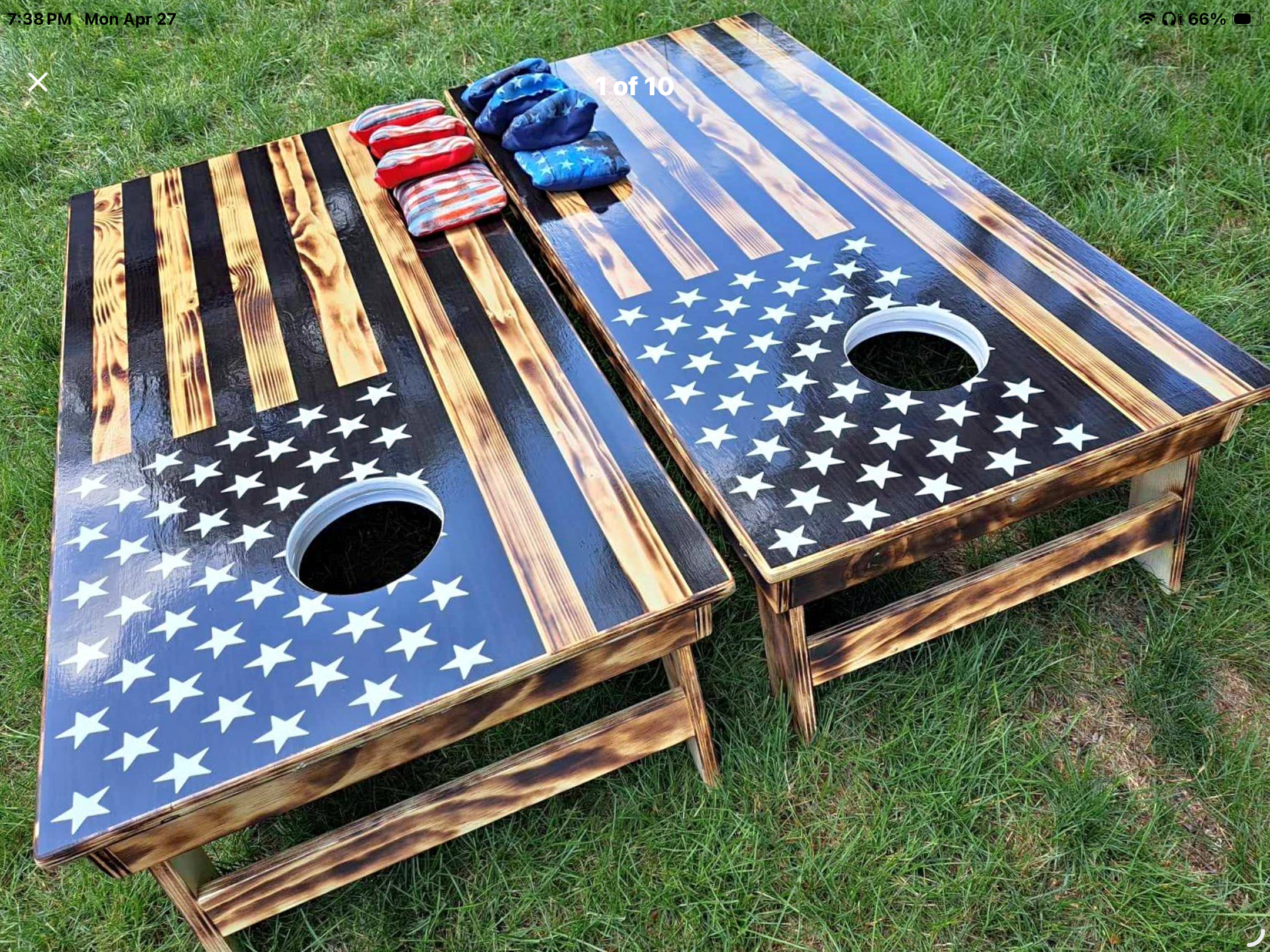 Custom cornhole board by Boards by Brown